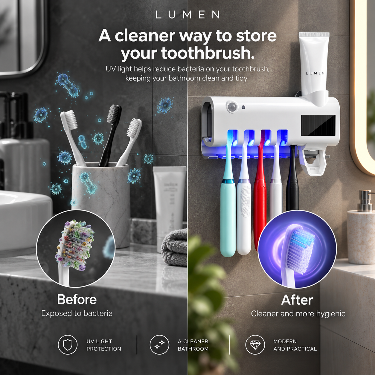 LUMEN UV-C Toothbrush Sanitising Station